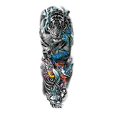 Fake tattoo - Tiger sleeve - Temporary tattoo colored | Skindesigned