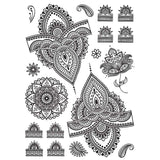 Oriental shapes temporary tattoo - Fake Henna, Heart Mandala Bracelet