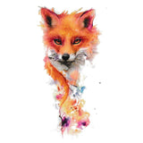 Fake tattoo Fox Watercolor - Temporary Tattoo, SKINDESIGNED