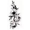 Temporary tattoo - shrub and mature peony | SKINDESIGNED