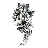 Fake Tattoo Woman - Rose and Butterfly | SKINDESIGNED