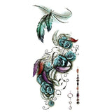 Temporary ephemeral tattoo - Feathers, Roses Infinite sign - Woman