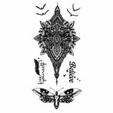 Temporary tattoo - Floral Totem, Butterfly and Quote - Free Yourself - Skindesigned